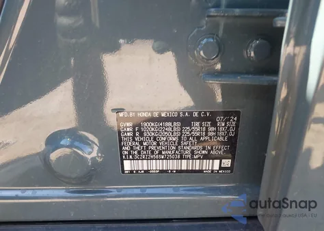 2025 Honda Hr-V Awd Sport z USA, uszkodzony, nr VIN 3CZRZ2H56SM725038